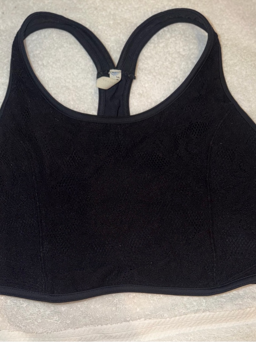 Free People Movement Women's Lace Floral Active Sports Bra Hot Black Size M